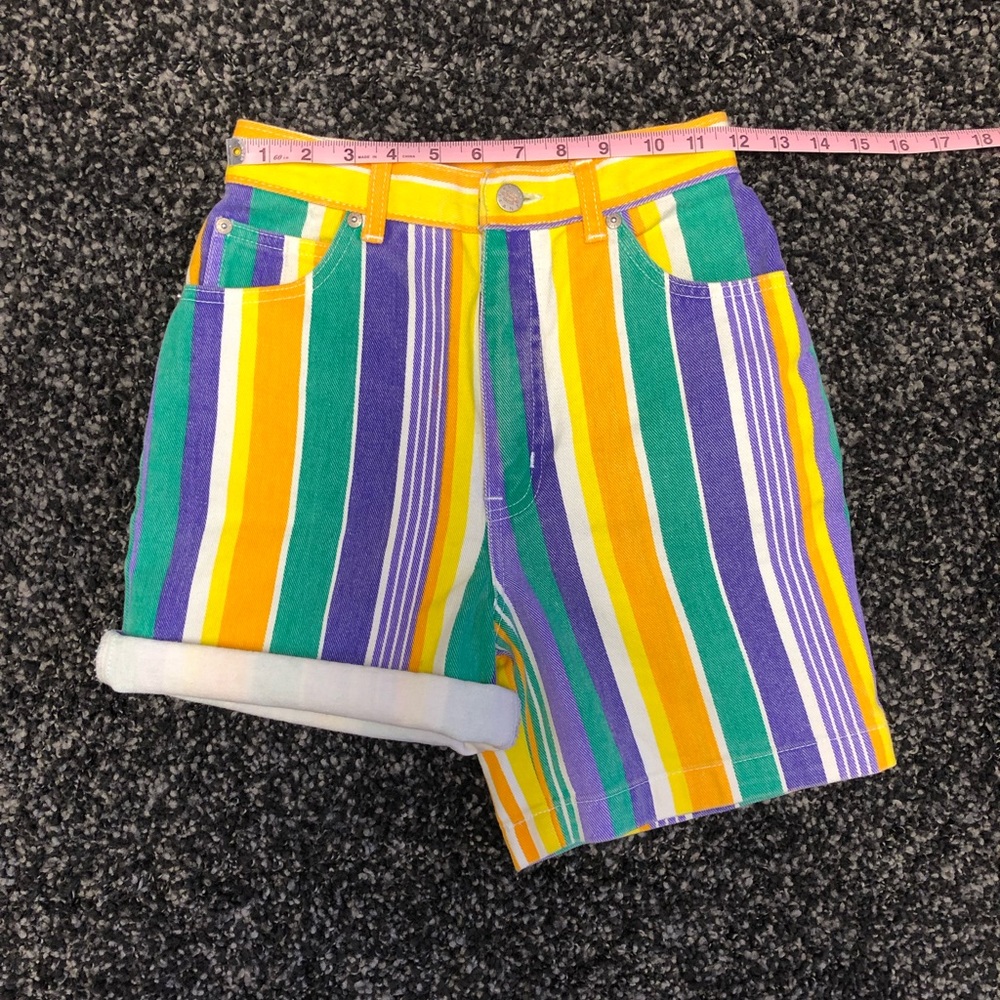 Vintage High-Waisted Striped Shorts